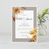 Invitation Taupe de tournesol d'automne rustique Fête des mar (Debout devant)