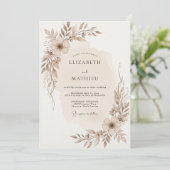 Invitation Taupe Ethereal Botanical Wedding (Debout devant)