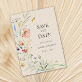 Invitation Taupe Fleurs sauvages D'Aquarelle Enregistrer La C
