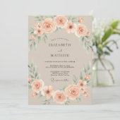 Invitation Taupe Graceful Romantic Wedding (Debout devant)