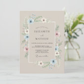 Invitation Taupe Graceful Spring Wedding (Debout devant)