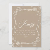 Invitation Taupe hiver Coquette Favoriser le panneau de la ta (Dos)
