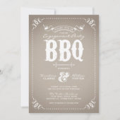 Invitation Taupe Russe Engagement Party BBQ (Devant)