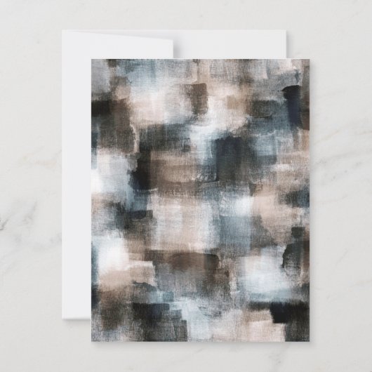 Invitation Taupe Slate Brushstrokes Abstraits (Dos)