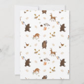 Invitation Taupe Tan Brown Bois Ours Bébé Garçon Douche (Dos)