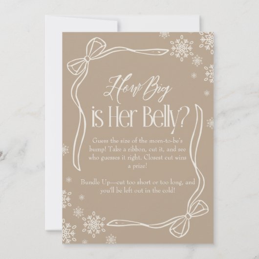 Invitation Taupe Winter Coquette Quelle Taille A Son Ventre (Dos)