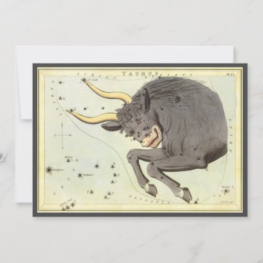 Invitation Taureau, Constellation Vintage Urania's Mirror (Devant)