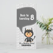 Invitation Taurus fête d'anniversaire (Debout devant)