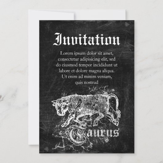 Invitation Taurus Vintage zodiaque (Devant)