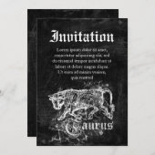 Invitation Taurus Vintage zodiaque (Devant / Derrière)