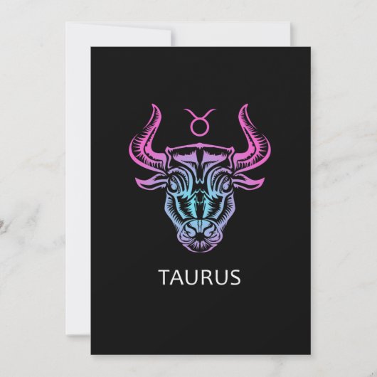 Invitation Taurus Zodiac Sign The Bull Design Birthday Gift (Devant)