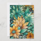 Invitation Tawny Brown et Pine vert Mariage de automne floral (Dos)