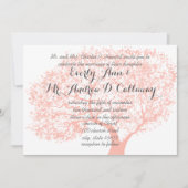 Invitation Tawny Peach et Flame Coral Forest Mariage (Devant)