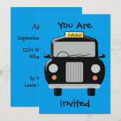 Invitation Taxi noir n'importe quelle occasion (Devant / Derrière)