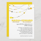 Invitation : : Tba : : Jaune blanc élégant des brins | (Devant / Derrière)