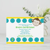 Invitation {TBA} Mod Singe Bleu/Jaune Anniversaire 5x7 (Debout devant)