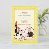 Invitation {TBA} Moo Cow Farm Barnyard *PHOTO* Anniversaire (Debout devant)