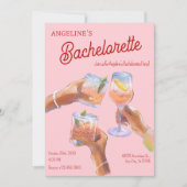 Invitation Tchapeaux rose pour l'enterrement de vie de jeune (Devant)