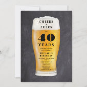 Invitation Tchin-Tchin Et Bières 40ème Anniversaire (Devant)