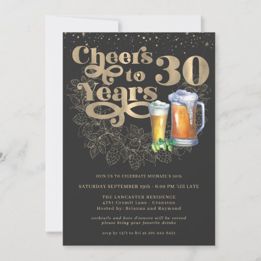 Invitation Tchin-tchin pour 30 ans | Fête d'anniversaire pour (Devant)