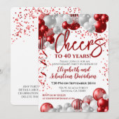 Invitation Tchin Tchin pour les 40 Ans - 40e Anniversaire de  (Devant / Derrière)