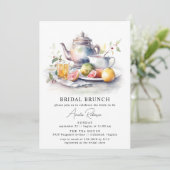 Invitation Tea aquarelle | Joli Élégant Brunch nuptial modern (Debout devant)