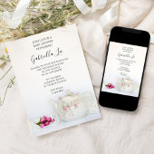 Invitation Tea avec Baby shower rose Roses