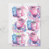 Invitation Tea Boba coloré adolescent Anniversaire (Dos)