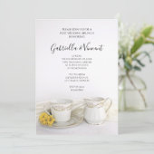 Invitation Tea Cup avec marguerites jaunes Post Mariage Brunc (Debout devant)