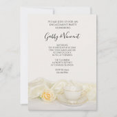 Invitation Tea Cup avec White Rose (Devant)