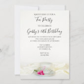 Invitation Tea Cup et rose Roses Anniversaire (Devant)