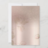 Invitation Tea Cup Flowers Parties scintillant Rose Gold 60e  (Dos)