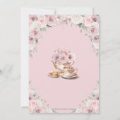 Invitation Tea de Fête des mariées florale blanc rose roux (Dos)