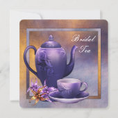 Invitation Tea de mariée violette orchidée (Devant)