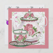 Invitation Tea Elegant / Café Party - SRF (Devant / Derrière)