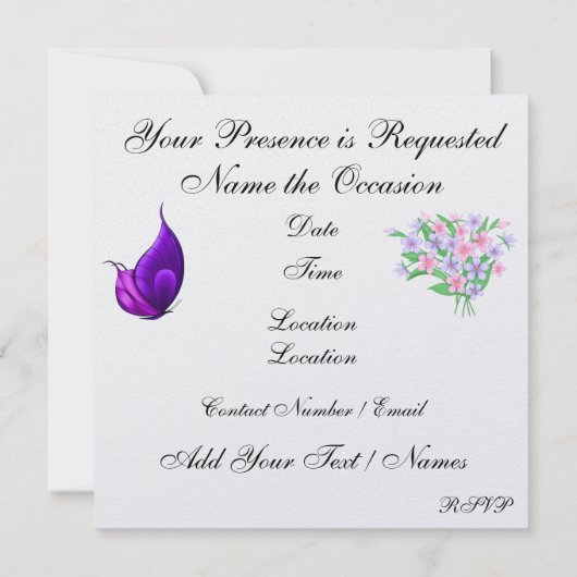 Invitation Tea Elegant / Café Party - SRF (Dos)