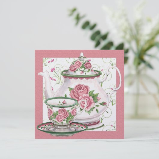 Invitation Tea Elegant / Café Party - SRF (Debout devant)