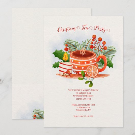 Invitation Tea Party (Devant / Derrière)