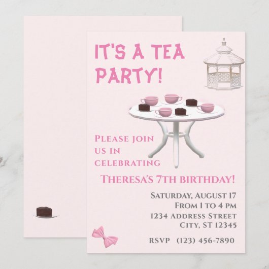 Invitation Tea Party (Devant / Derrière)