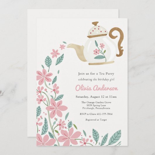 Invitation Tea Party (Devant / Derrière)