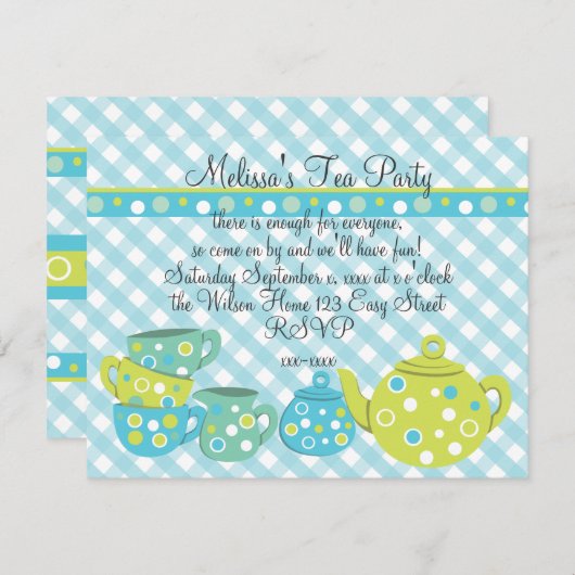 Invitation Tea Party (Devant / Derrière)