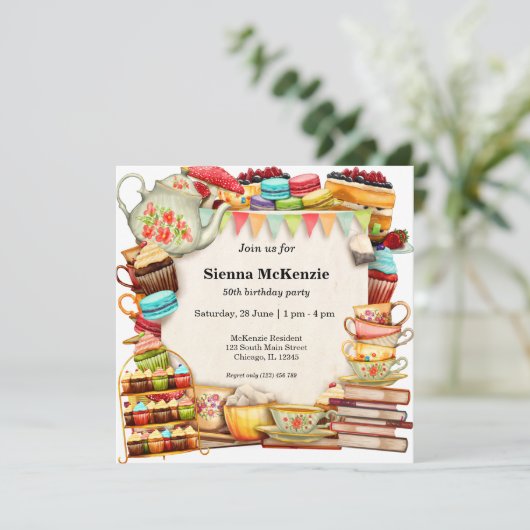 Invitation Tea party (Debout devant)