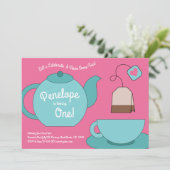 Invitation Tea Party 1er anniversaire pour les enfants (Debout devant)