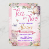 Invitation Tea Party 2e anniversaire, Tea Time Party (Devant / Derrière)