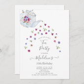 Invitation Tea Party 50e fête d'anniversaire (Devant / Derrière)