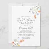 Invitation Tea Party à la Fête des mariées florale sauvage (Devant)