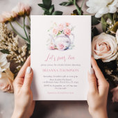 Invitation Tea Party à la Fête des mariées rose pâle