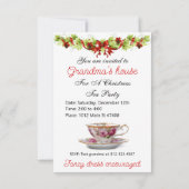 Invitation Tea Party à la maison de grand-mère pour Noël (Dos)