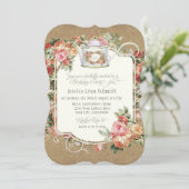 Invitation Tea Party Anniversaire de la fête de l'or Floral (Debout devant)