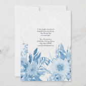 Invitation Tea Party Anniversaire Dusty Bleu Blanc Floral Tea (Dos)